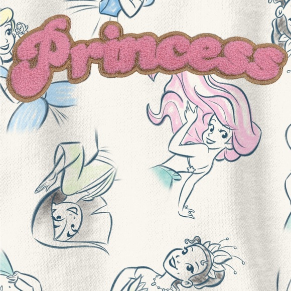 DISNEY NWT Girls Sz 10 Princess Graphic Cream Sweater Sweatshirt - Picture 2 of 15